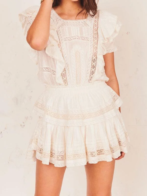 Ruffle short sleeve dress