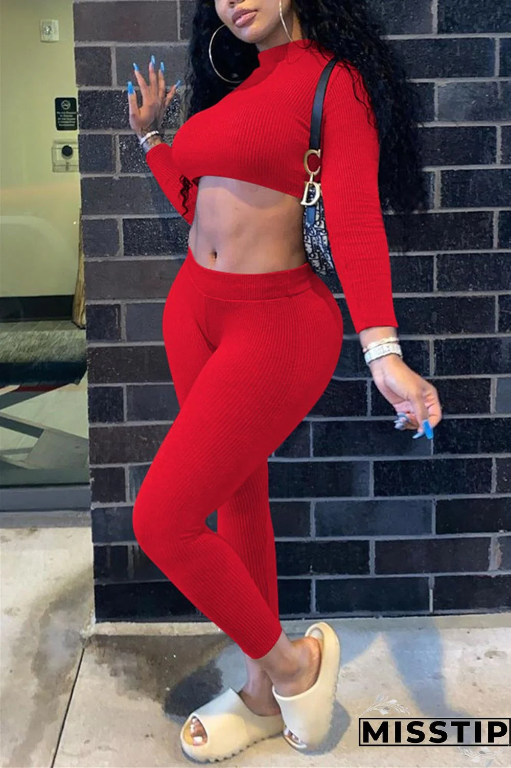 Blue and gray Fashion Street SportswearSolid Pullovers Half A Turtleneck Two Pieces