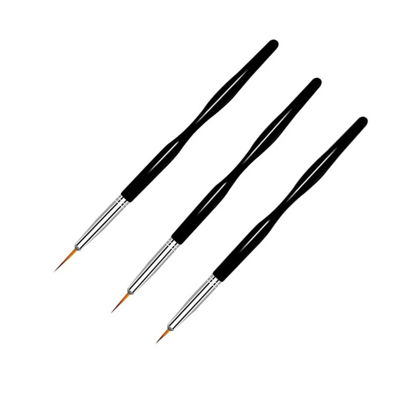 3Pcs/Set Gold Nail Art Brush Painting Drawing Pen Tips Manicuring French Stripe Liner Acrylic Gel UV Polish Brushes Nail Tool-Nail Inspo