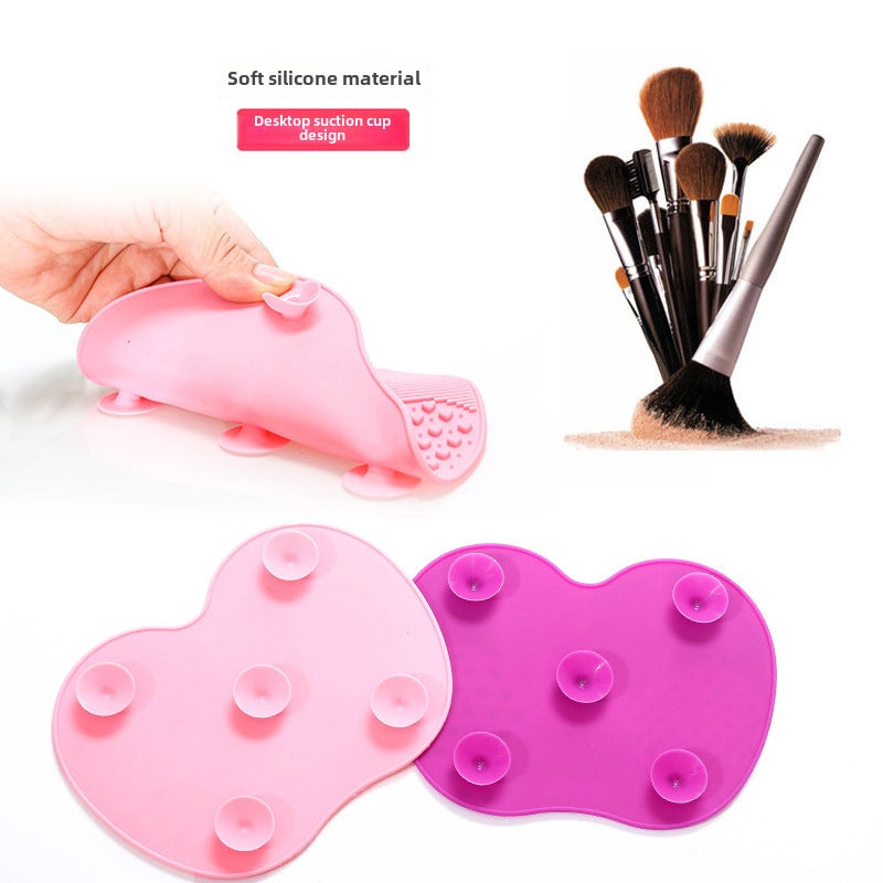 Silicone Apple Scrubbing Pad With Suction Cup Silicone Makeup Brush Cleaning Pad Portable Washing Tool Large Number Of In Stock