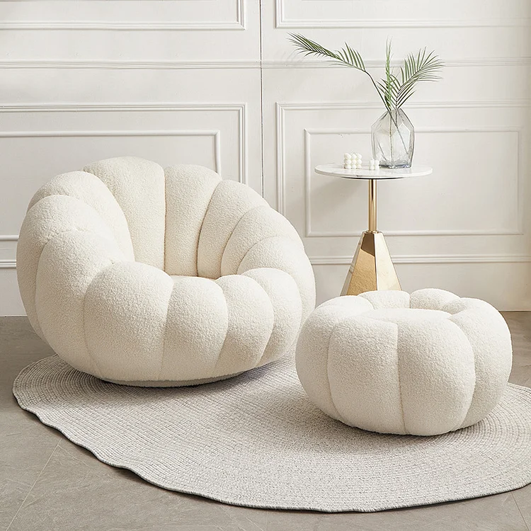 Homemys Pumpkin Chair & Rotatable Single Lounge Sofa Chair