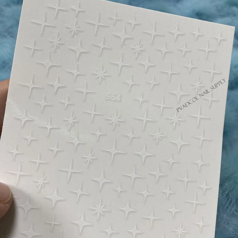 3D Nails Metallic Star Nail Sticker Decals Tips Wrap Decoration Salon Nail Art Supplies-Nail Inspo