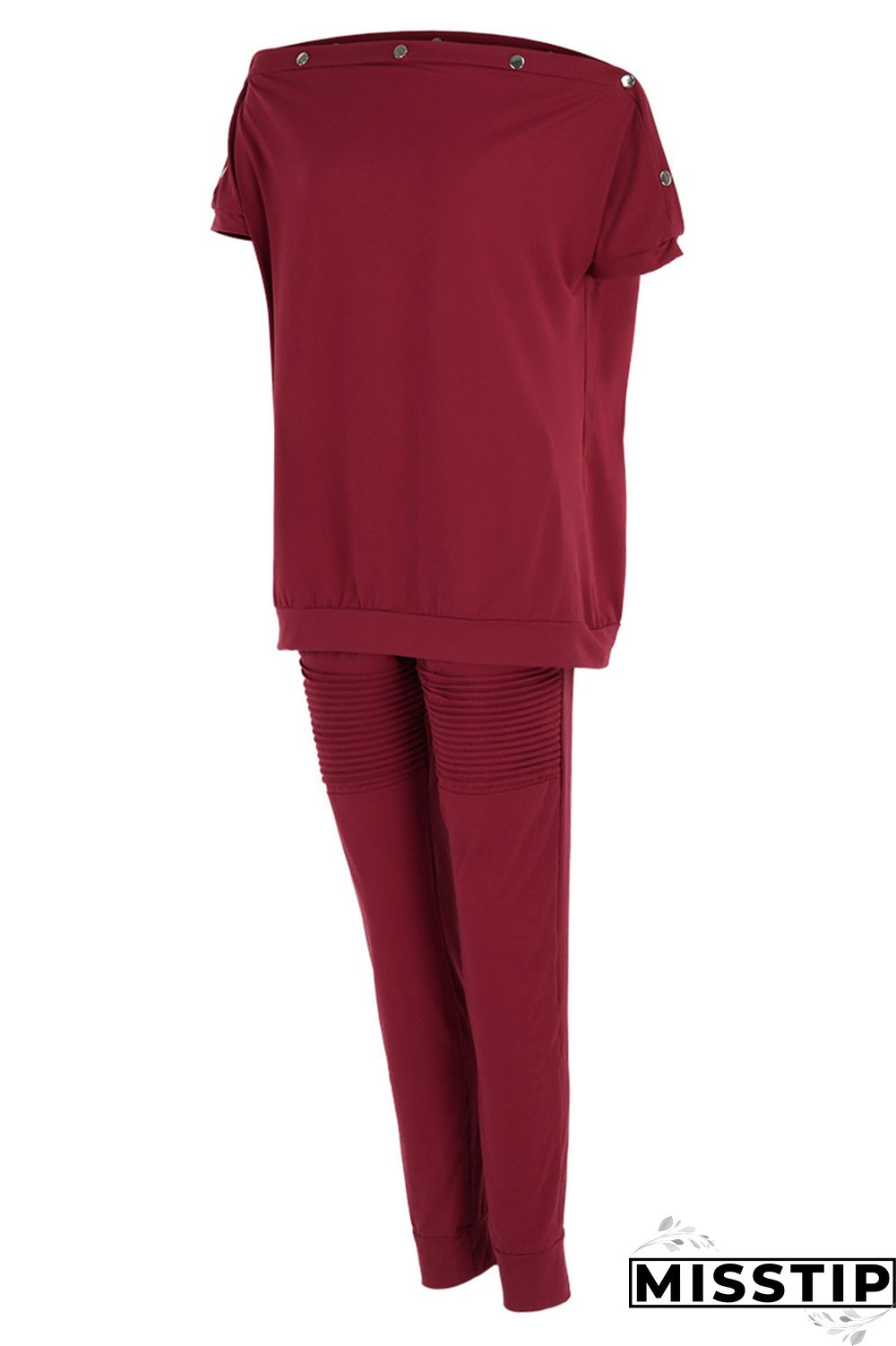 Black Casual Solid Patchwork Oblique Collar Short Sleeve Two Pieces