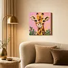 DIY Pre-Framed Giraffe Button Art Canvas Kit
