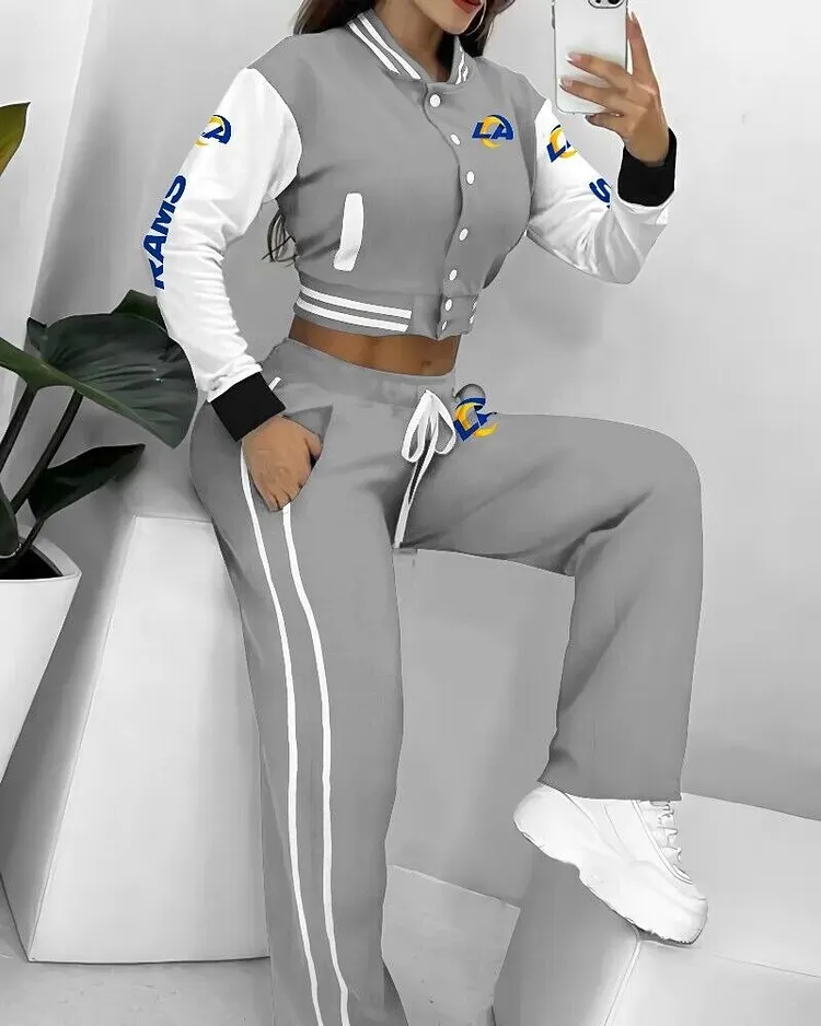 Los Angeles Rams 3D Printed Varsity Jacket Set