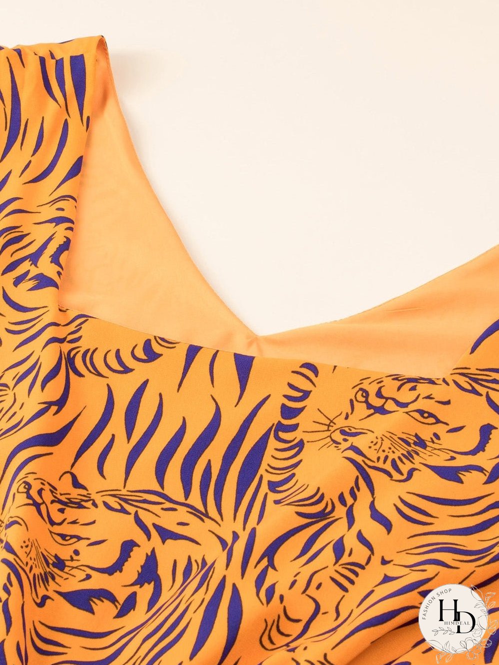Sunny Plus Size Tiger Stripe V Neck Sleeveless Romper
