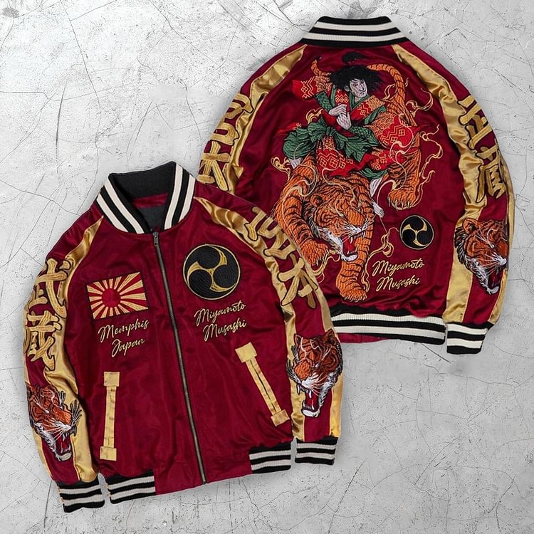 Casual tiger's junior varsity baseball rugby street jacket