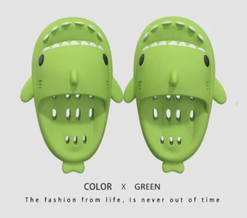 Man Women Cartoon Shark Slipper Bathroom Adult Couples Non Slip Thick Sole Hollow Out Slippers Indoor Home Funny Slides Sandals