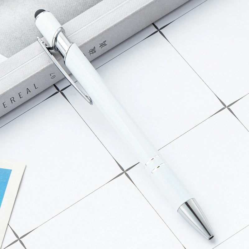 Factory Metal Pressing Pen Meji Capacitor Ballpoint Pen Aluminum Rod Spray Glue Gift Pen Touchscreen Stylus Printing Logo