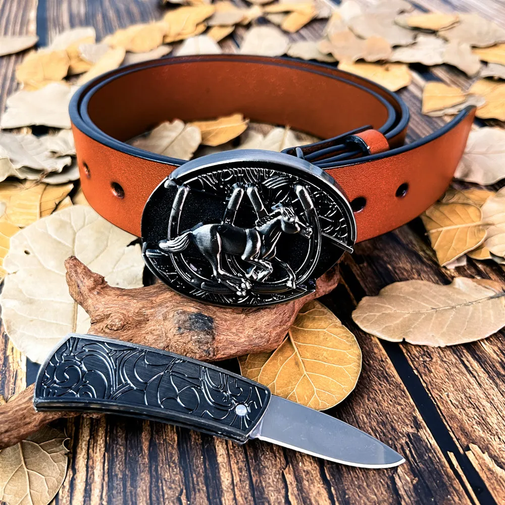 Handcrafted Western Belt Knife with Leather Sheath – Year-Round Outdoor Companion main image 1