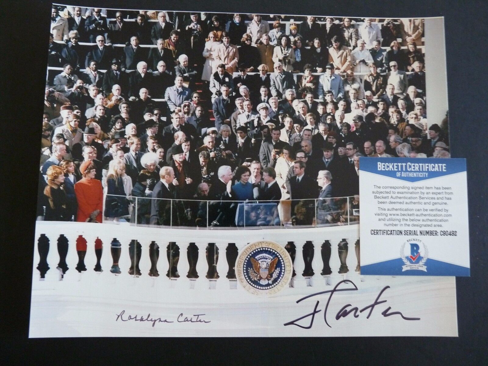 President Jimmy Carter & Rosalynn Signed Auto'd 8x10 Photo Poster painting Beckett Certified #1