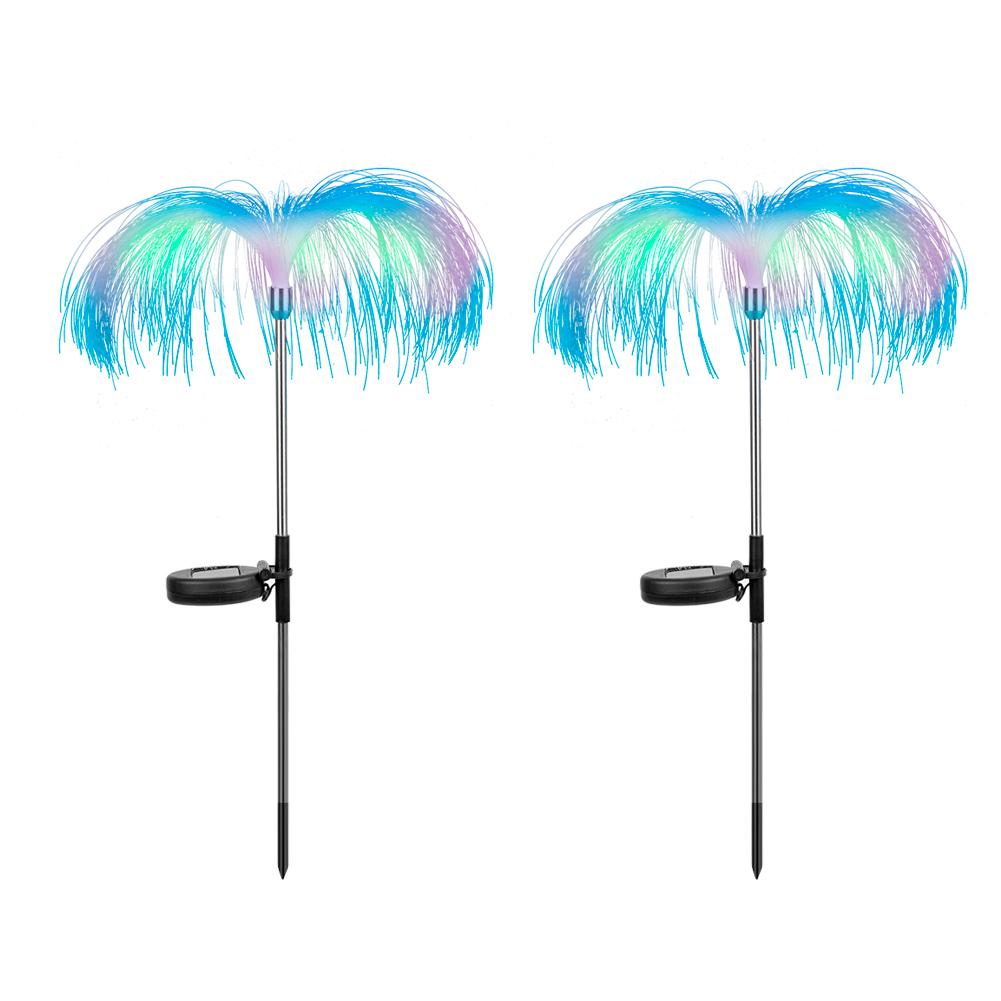 

2pcs LED Solar Fiber Optic Light Colorful for Outdoor Ground Plug Decor, 501 Original