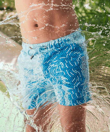 Fingerprint Sapphire Color Changing Swim Trunks Shorts