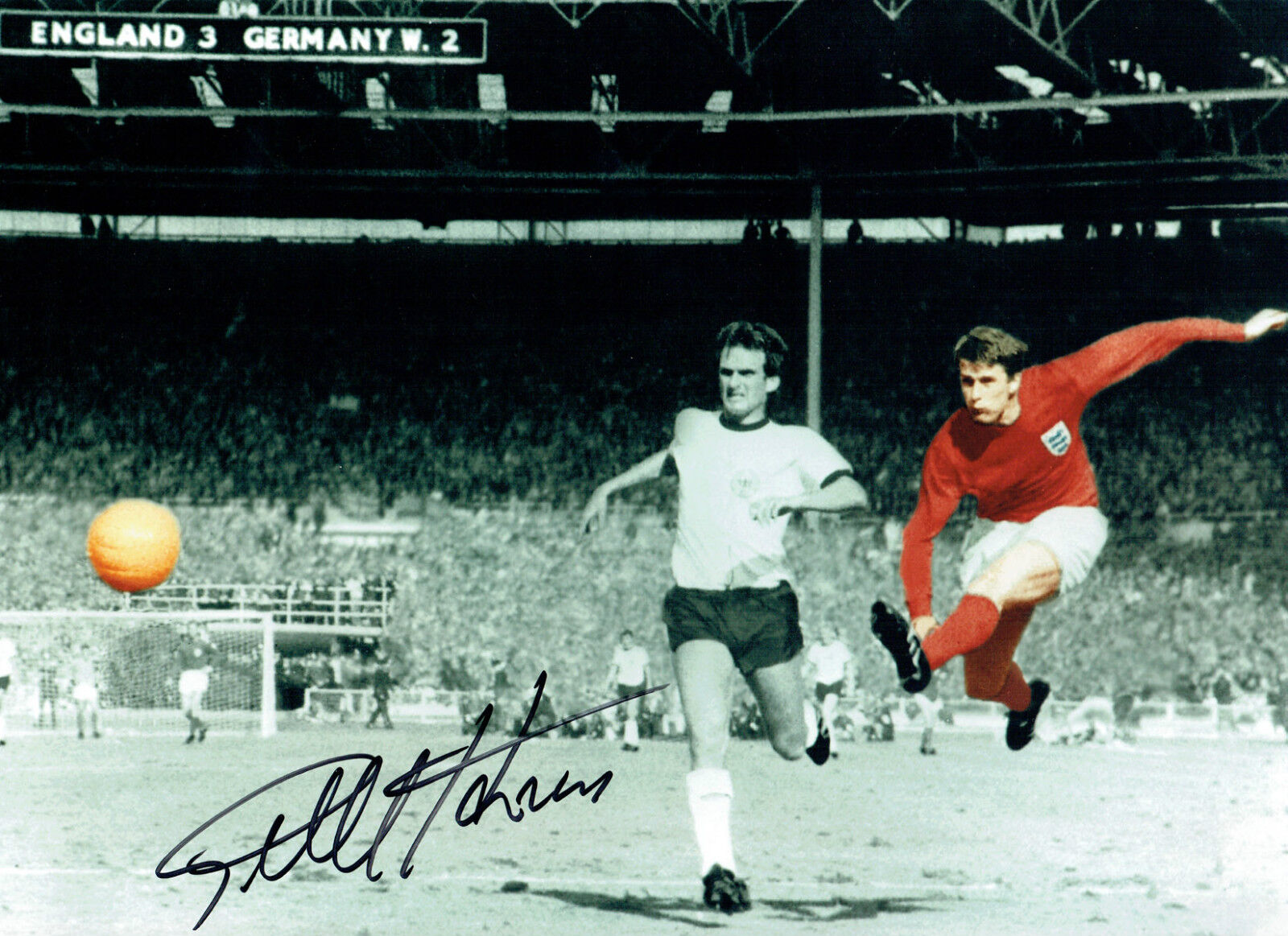 Geoff HURST Signed Autograph 16x12 England 66 World Cup Classic Photo Poster painting AFTAL COA