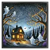 Halloween Haunted House-11CT Stamped Cross Stitch 50*50cm/19.69*19.69in