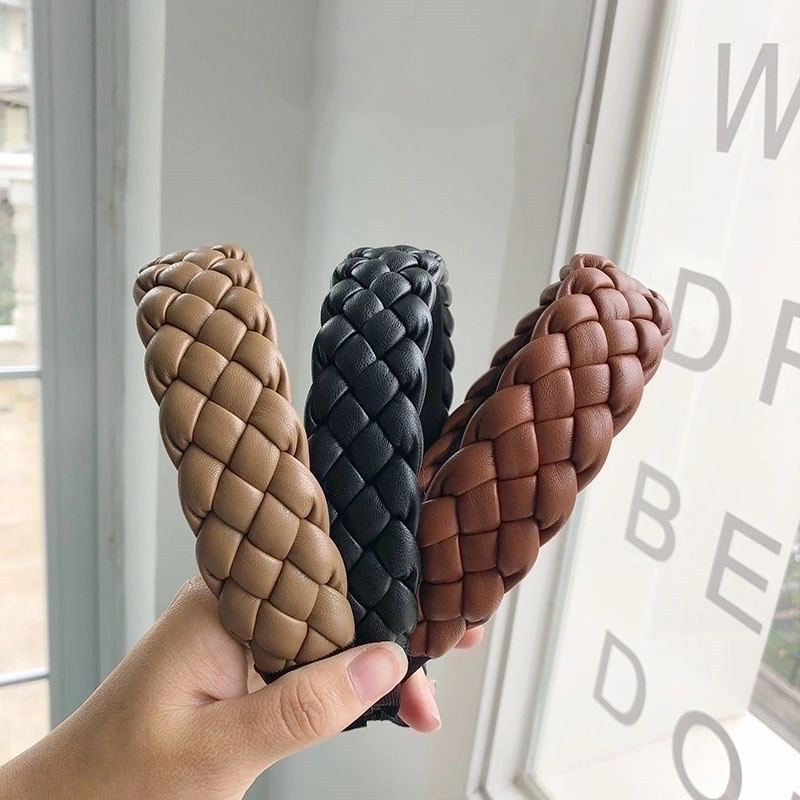 Retro Woven Pu Leather Headband