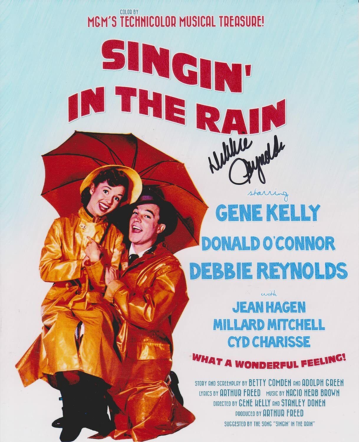 Debbie Reynolds (1932-2016) Singin' in the Rain Original Signed 8X10 Photo Poster painting #4