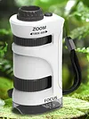 Pocket Microscope Built-in LED Light 60X-180X LED Pocket Microscope with 60x-180x Magnification for Children Students Adults Laboratory School