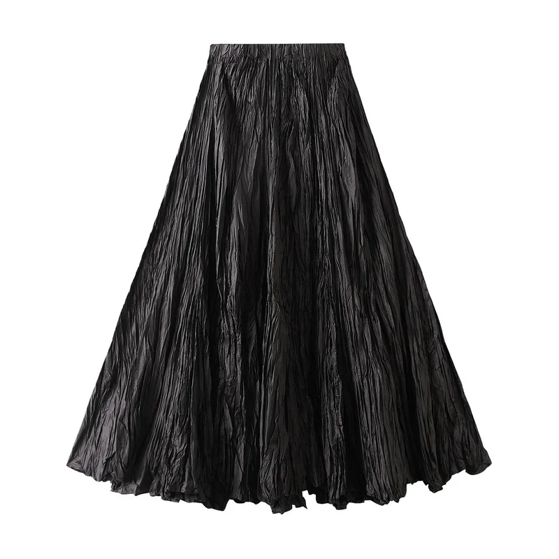 Nigikala Nigikala Spring New Sister Wind High-Level Feeling Hundred Folds Loose Thin Swing Skirt Leisure A Skirt 8081