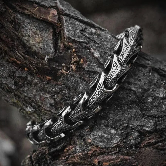 Coutureaura Vintage Dragon Bones Stainless Steel Animal Bracelet
