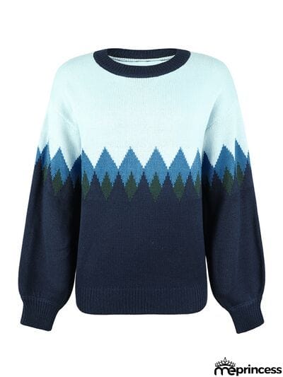 Round Neck Dropped Shoulder Sweater