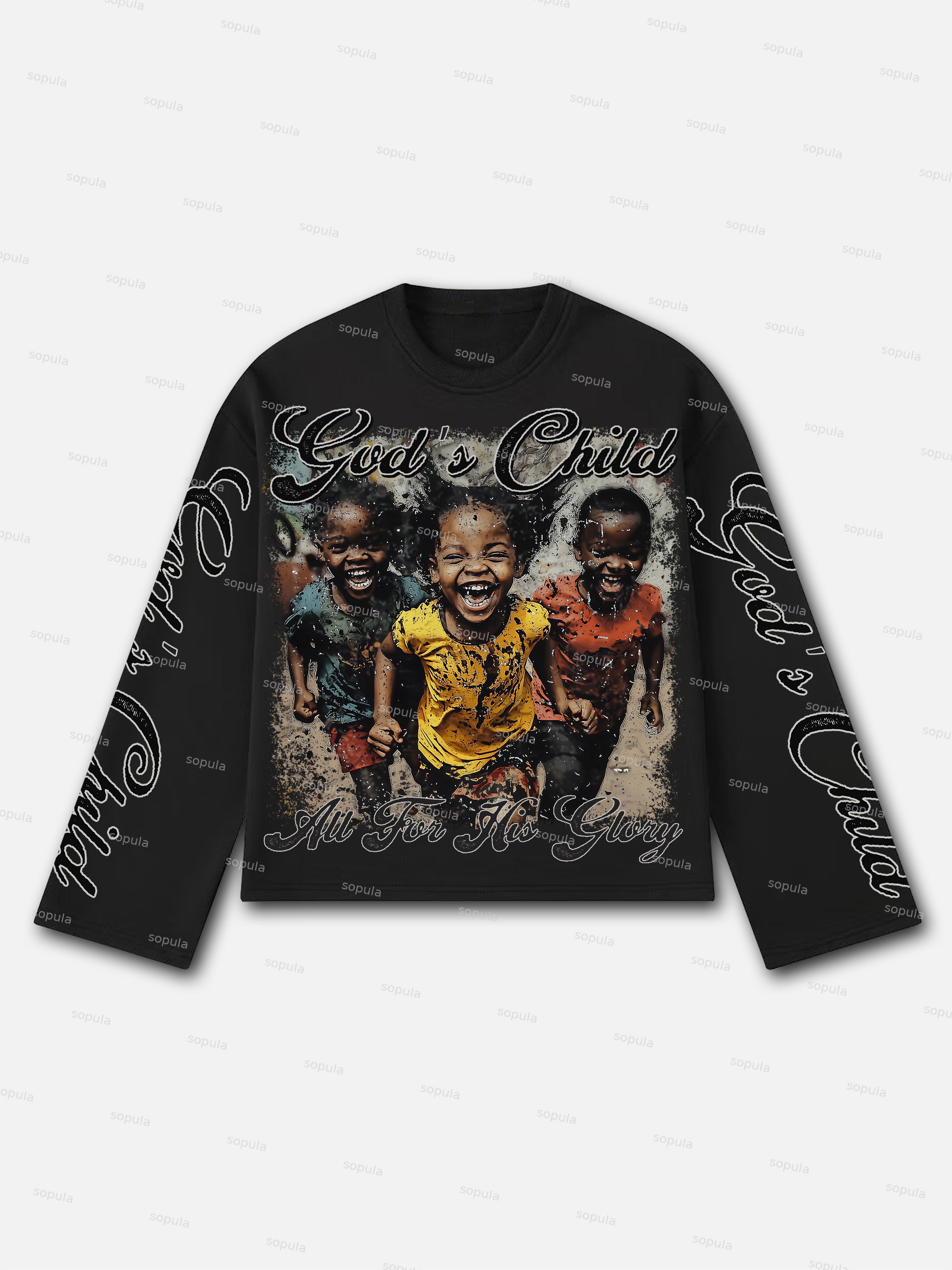 God's Child，all For His Glory Long Sleeve T-shirt - SOPULA