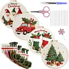 4pcs Christmas-DIY Embroidery Kit with Pattern Cotton Threads Needles Hoop Scissor 30*30cm tapestrymarket