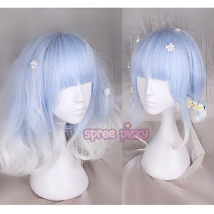Blue White Lolita Curl Wig SP166826