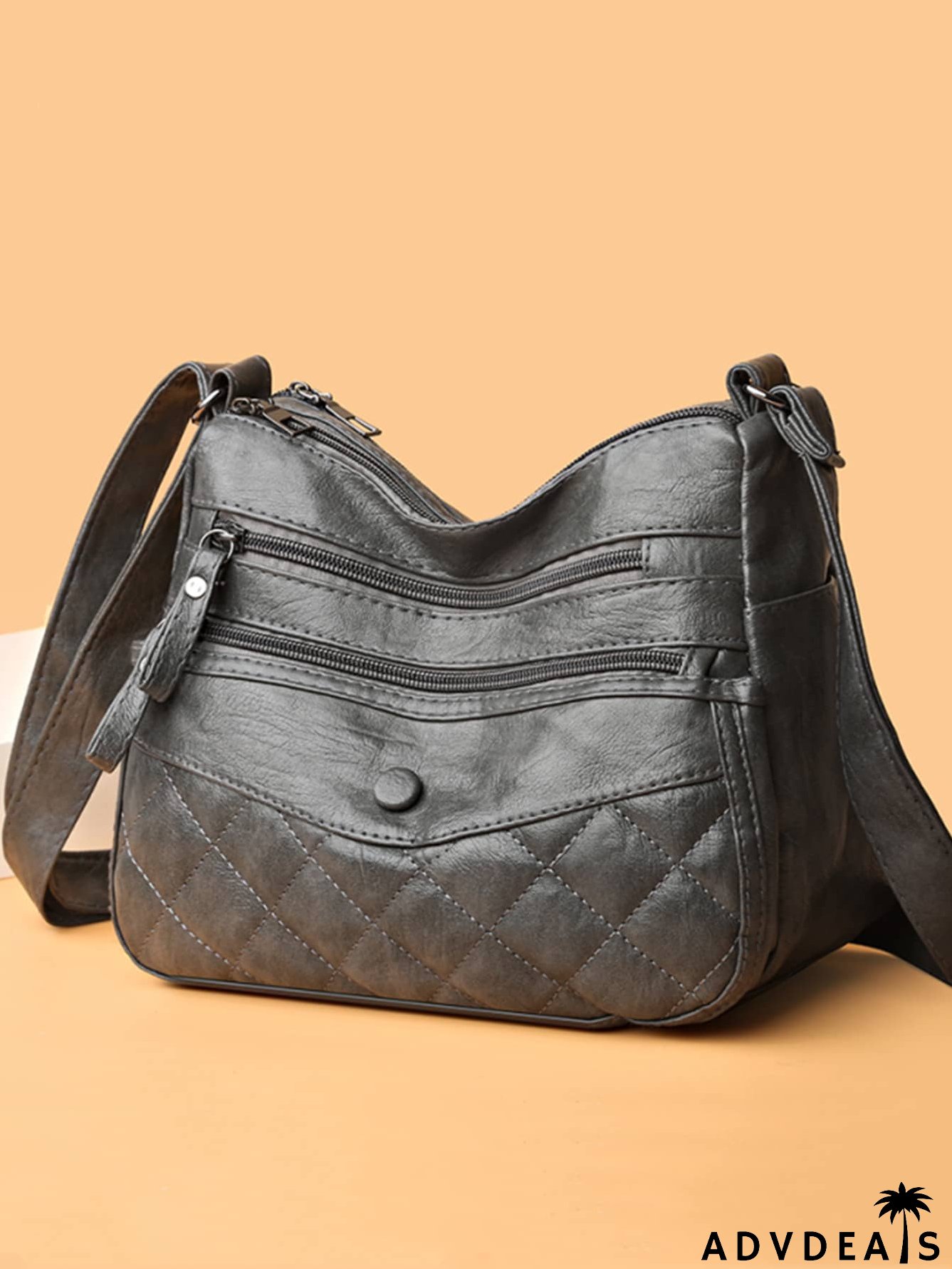 Snap Button Design Pocket Front Design Square Bag