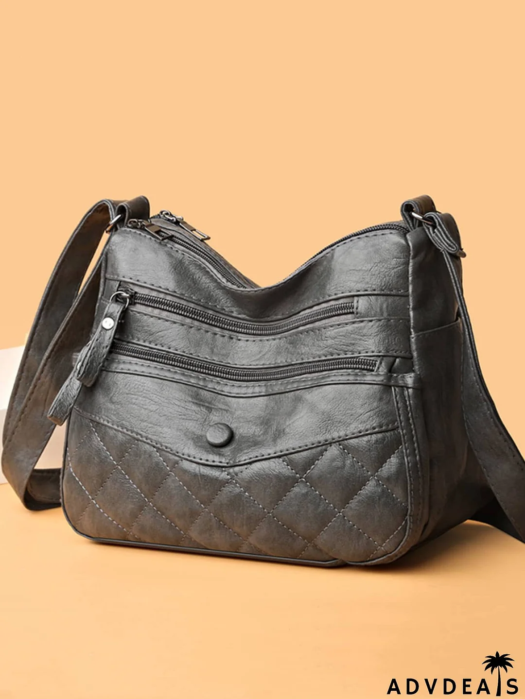 Snap Button Design Pocket Front Design Square Bag