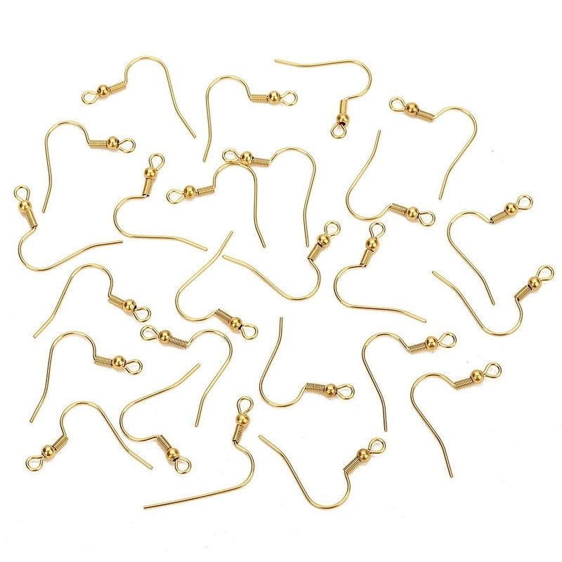 20 PCS/Package Stainless Steel Solid Color Hook Earring Findings Minimalist
