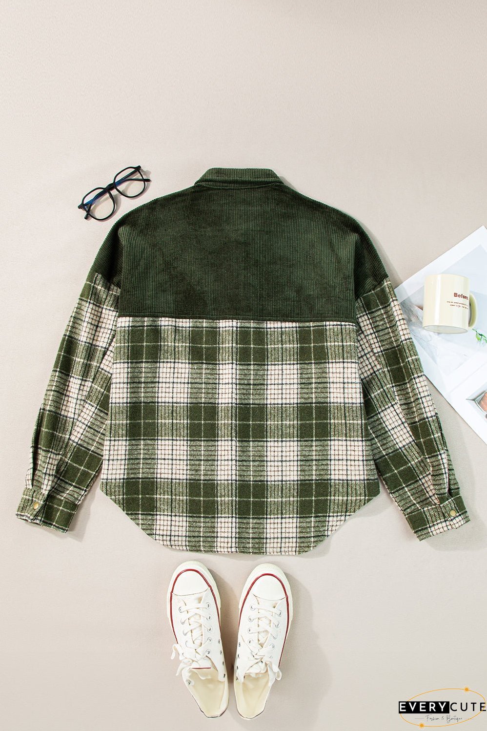 Comfortable Plaid Corduroy Jacket