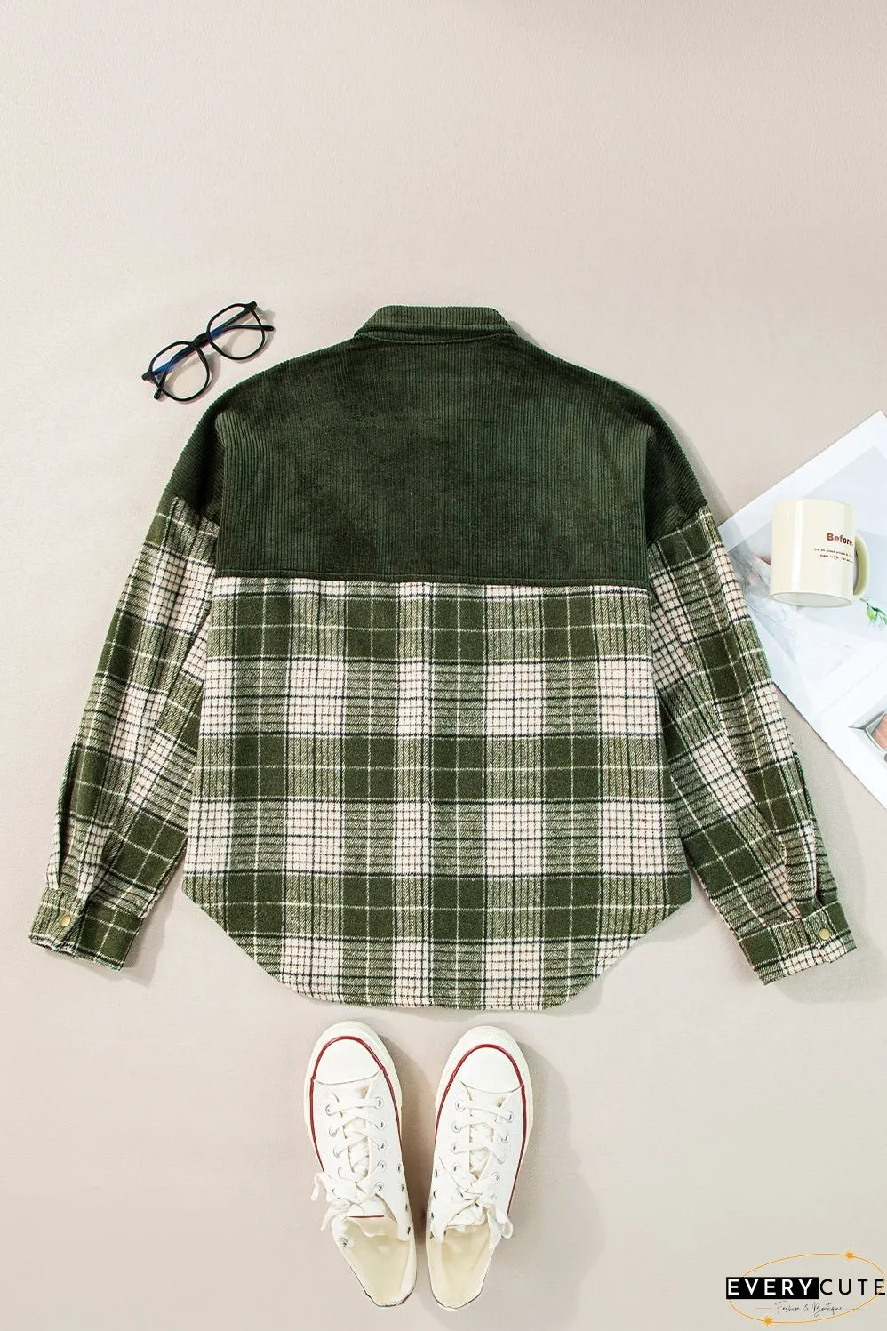 Comfortable Plaid Corduroy Jacket