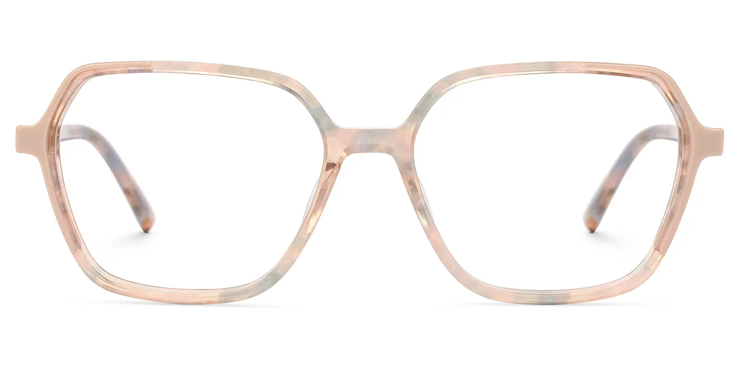 Ibzan Blumendruck-Rosa Geometrisch Brille Blumendruck-Rosa