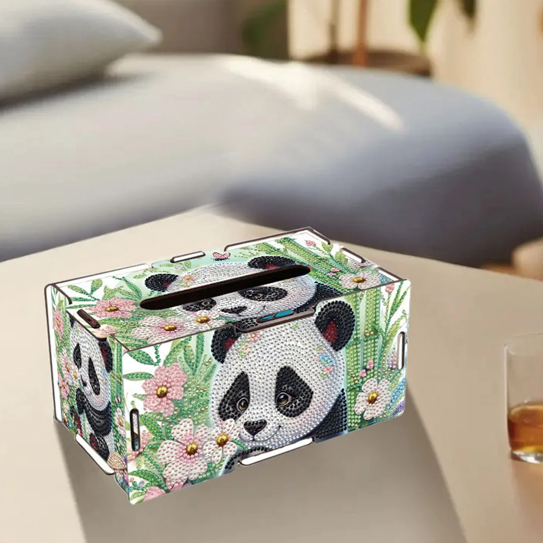 Wooden Diamond Painting Tissue Box for Home and Office Decoration(CZH003)
