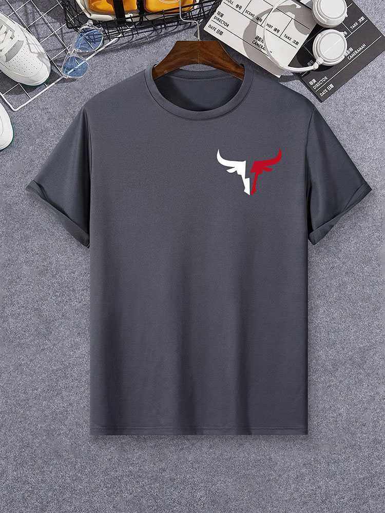 Multiplewell Trump Photo Printed Men's T-shirt Summer Everyday Casual Men's Crew-neck T-shirt Outdoor Street Men's Fashion Short-sleeved Top
