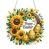 Diamond Painting Acrylic Single Side Drill Sunflower Pendant Charms Kits for Adults Home Window Decor