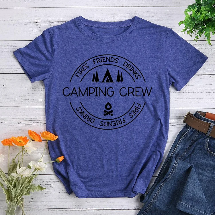 camping crew Round Neck T-shirt-018444