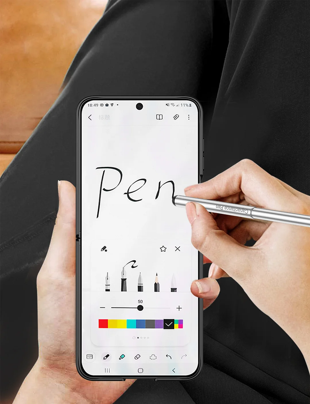 Samsung ZFlip5 /ZFlip6 Magnetic Hinge Hidden Pencil Case Phone Case