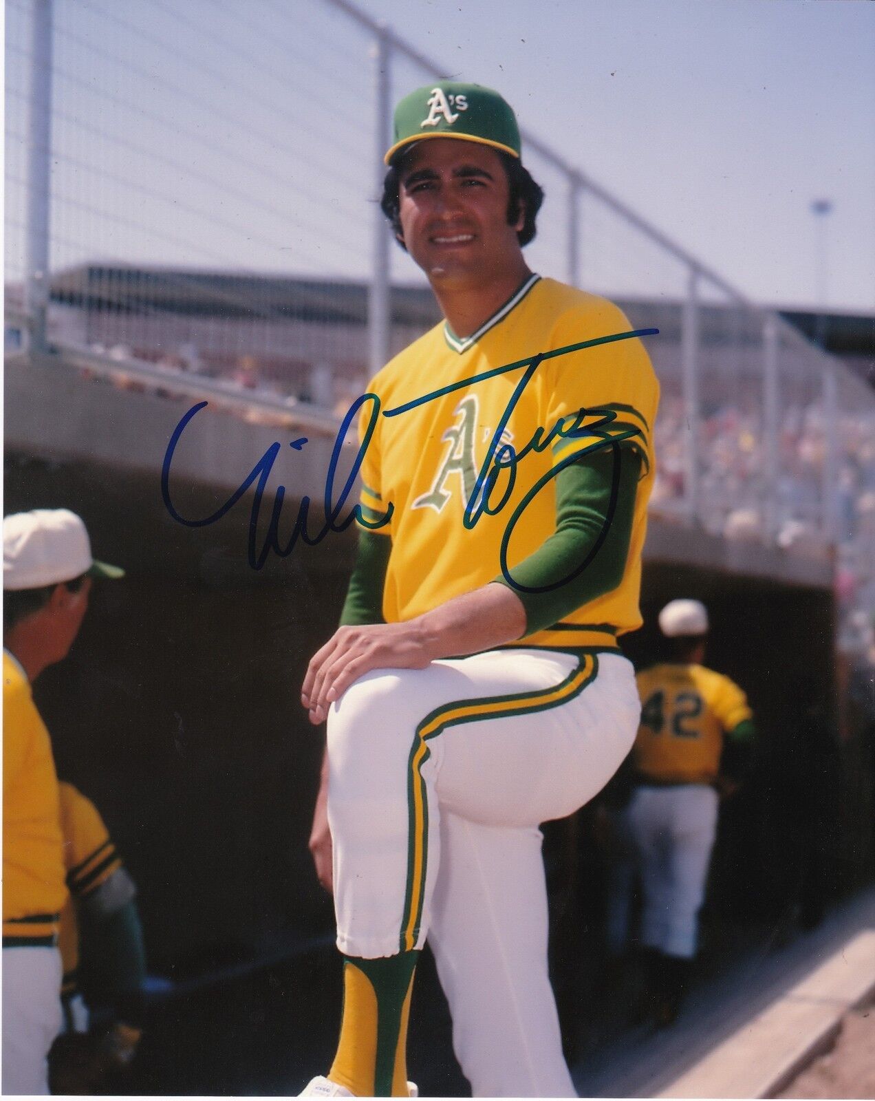 MIKE TORREZ OAKLAND A'S ACTION SIGNED 8x10