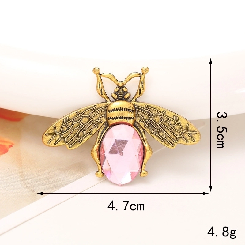 Minimalist Bee Alloy Inlay Rhinestones Jewelry Accessories