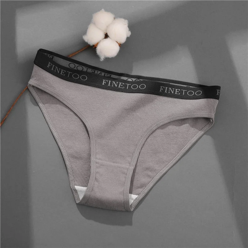 FINETOO Women Cotton Underwear Pantys Lingerie Letter Underpants Ladies 9 Solid Colors M-XXL Woman Sexy Panties Briefs Girls