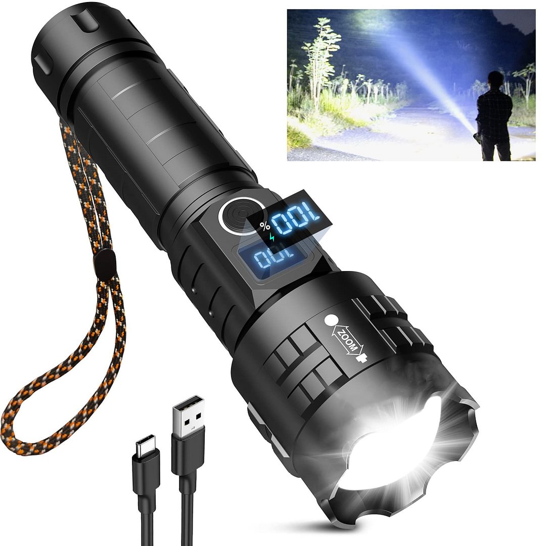 Rechargeable Tactical Laser Flashlight 100000 High Lumens