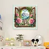 【Limited Stock Sale】Windows And Flowers-11CT Stamped Cross Stitch 50*50cm/19.69*19.69in