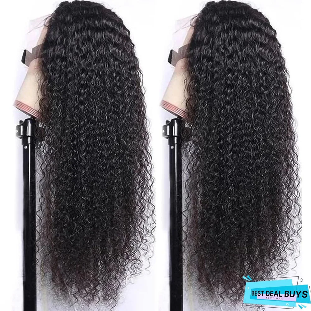 Black Medium Split Small Curly Wig Head Cover