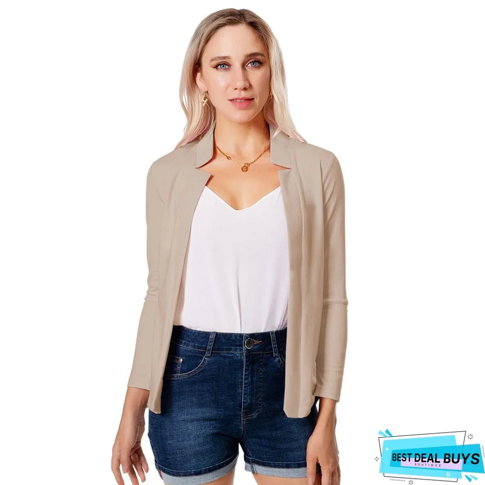 Solid Color Slim Suit All-Around Suit Jacket