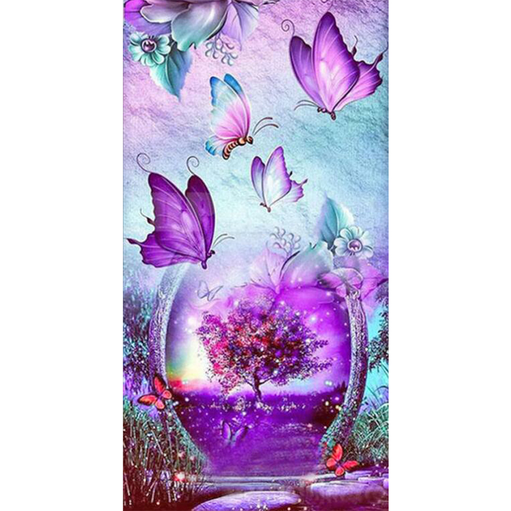 

30*60CM - Round Drill Diamond Painting - Butterfly, 501 Original