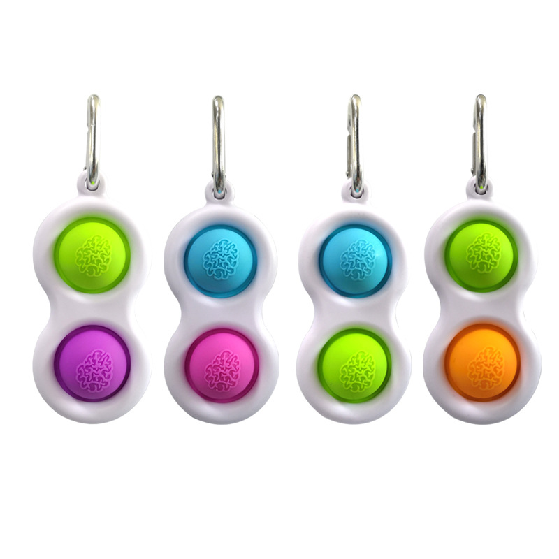 

Finger Press Bubbles Keychain Baby Educational Toys, Green and orange, 501 Original