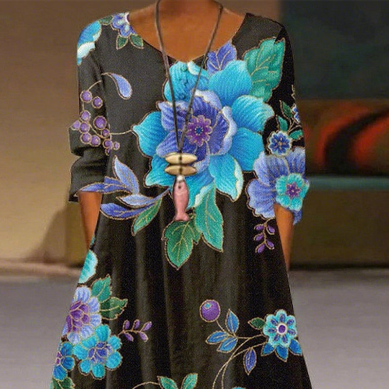 Vestido casual estampado para mulher