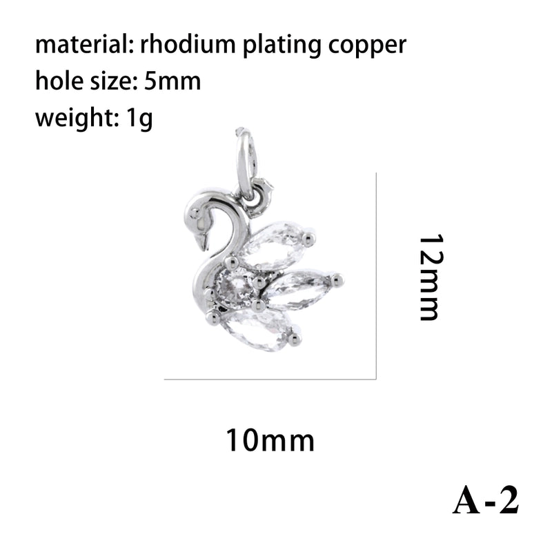 Elegant Minimalist Bee Dragonfly Butterfly Copper Plating Inlay Zircon 18k Gold Plated Charms